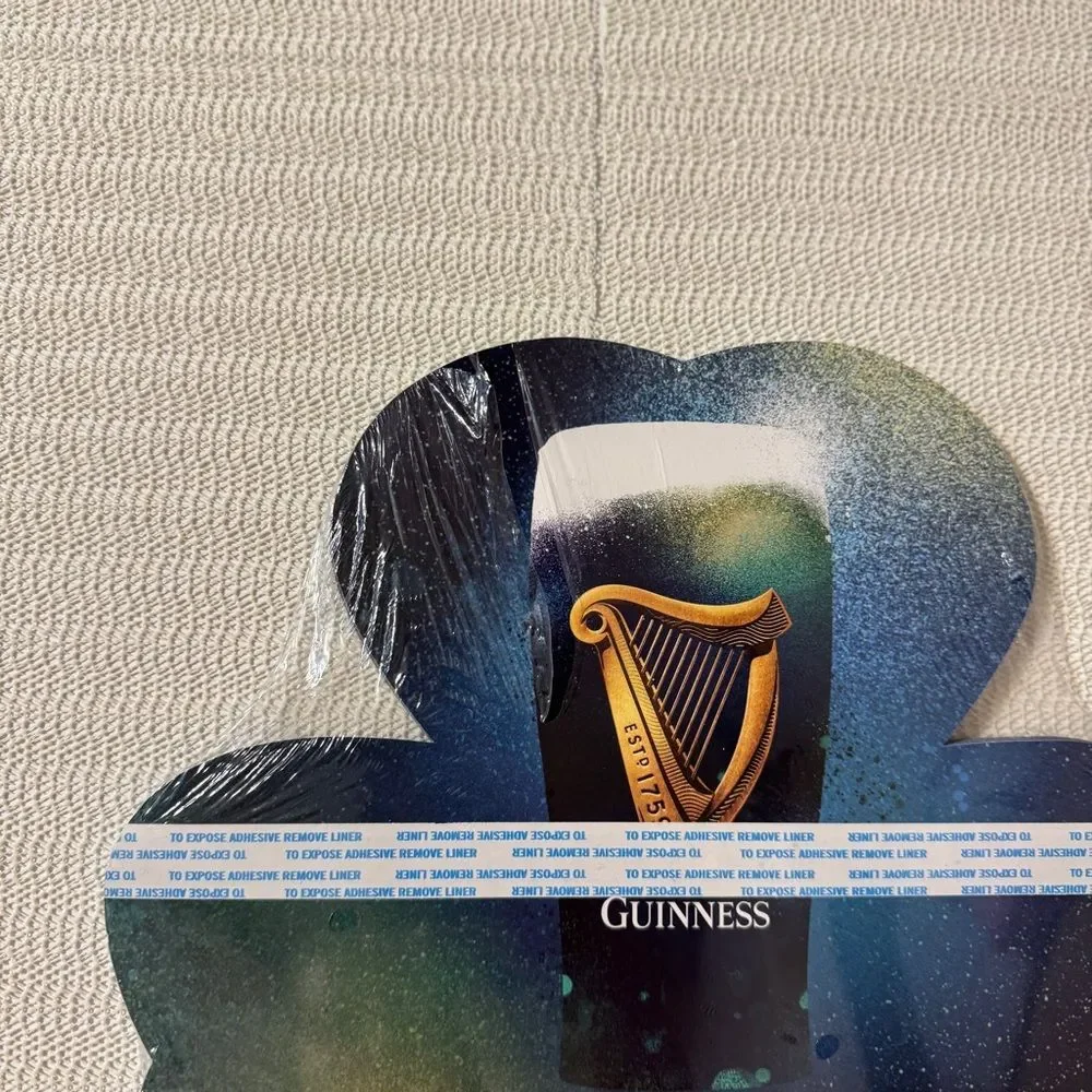 Guinness Shamrock 25 Pack with Gold Harp and Blue-Green Hues Promotional Cut Out